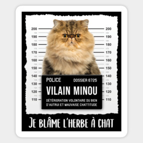 Cadeau Humoristique Pour Proprietaires De Chat Persan Chat Drole Sticker Teepublic