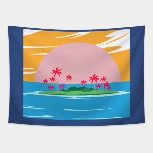 Lonely Island Relaxation Sun Tapestry