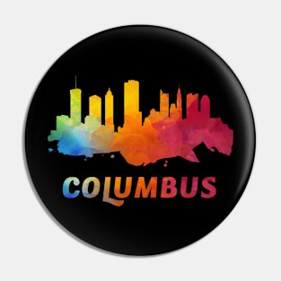 Columbus Skyline Watercolor Style Pin