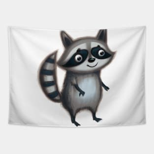 Cute Raccoon Drawing Tapestry