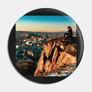 Edinburgh Girl At Sunset Pin