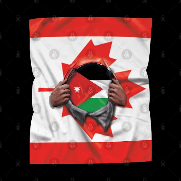 Jordan Flag Canadian Flag Ripped - Gift for Jordanian From Jordan by Country Flags