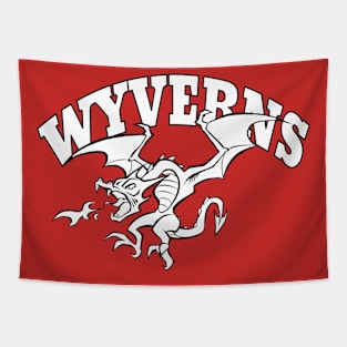 Wyverns mascot (b&w) Tapestry