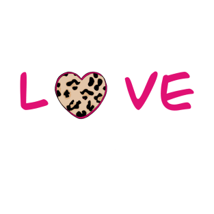 Leopard heart love T-Shirt