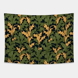 Autumn Elegance: Green and Golden Leaf Tapestry