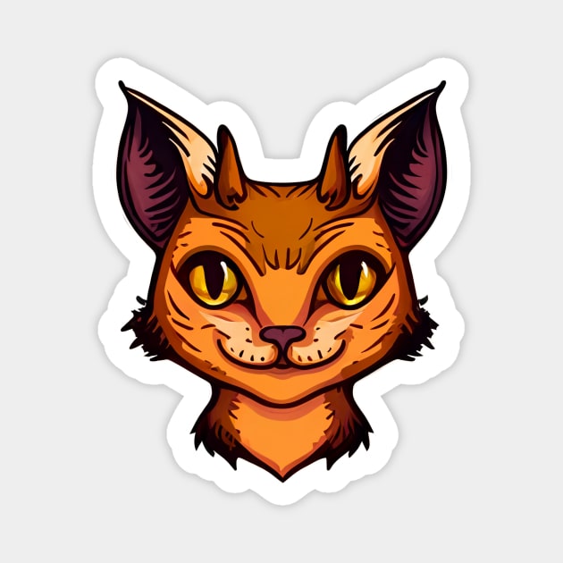 The Devil Kitty of Leeds, Kryptid Kitty, Jersey Devil Cryptid Cat Magnet by Artsy Sharo