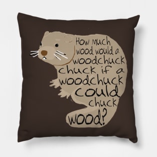 Woodchuck Tongue Twister Pillow