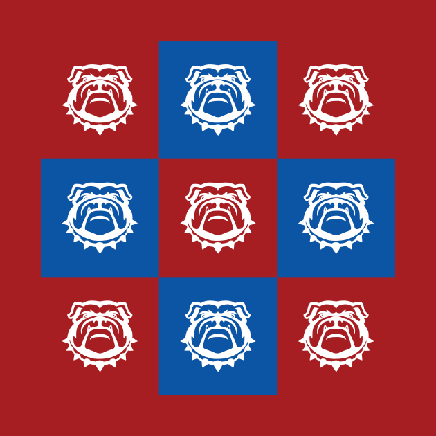 Red White and Blue Nine Bulldog Cares by College Mascot Designs