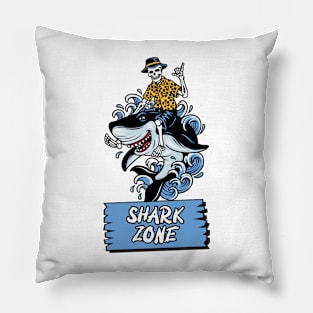 Surfer Shark Zone Pillow