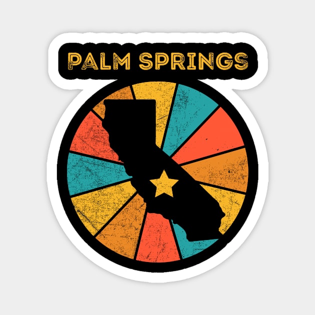 Palm Springs California Vintage Distressed Souvenir Magnet by NickDezArts