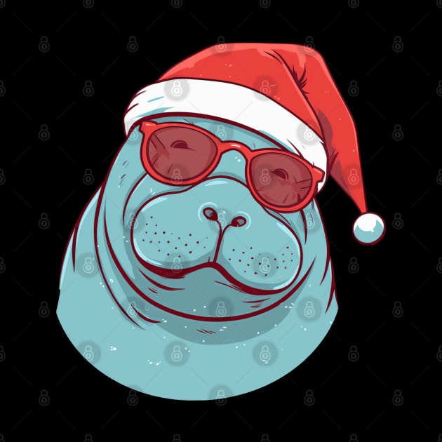 manatee in a Christmas hat by GraphGeek