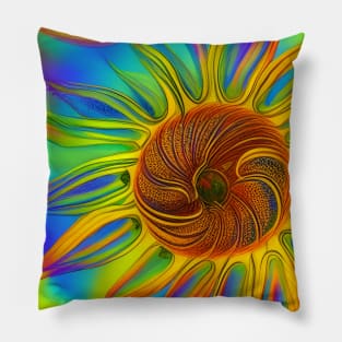 Spiral Sunflower Pillow