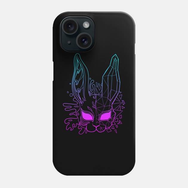 Polygon Bunny Mask Phone Case by GhostFox_Designs