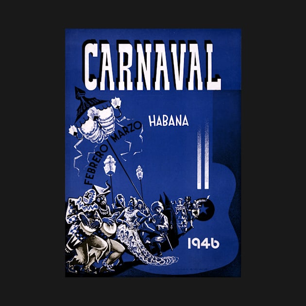 Vintage Travel Poster Cuba Habana Carnaval by vintagetreasure