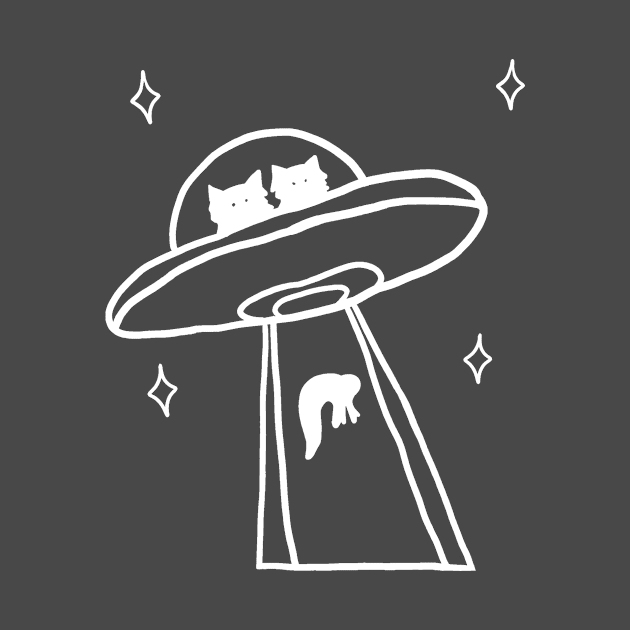 cat alien abduction line art by alisadesigns