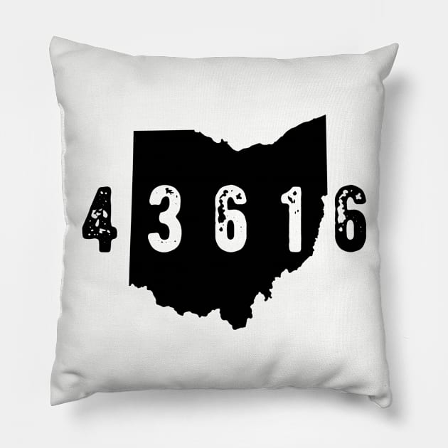 43616 Zip Code Toledo Ohio Pillow by OHYes