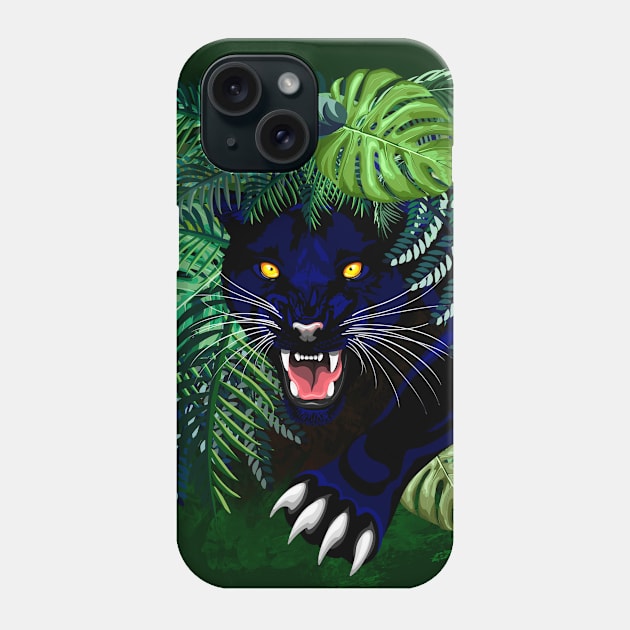 Black Panther Spirit Phone Case by BluedarkArt