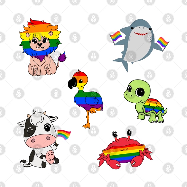 Rainbow Animal Collection by Wenby-Weaselbee