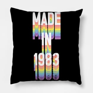 MADE IN 1983 / Birthday Typography Gift Design Pillow