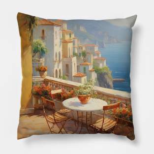 painting of greece Pillow