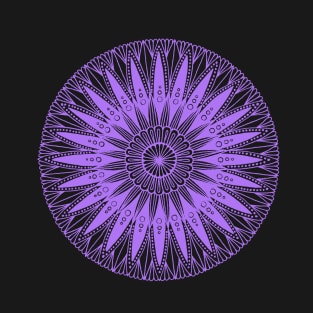 Mandala (lavender on black) T-Shirt