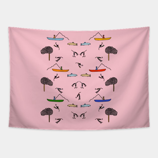 Elegant Fly Fishing Pattern Tapestry by Davey's Designs