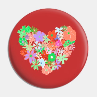 Flower power heart design Pin