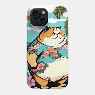 Fat Cat in Beach Phone Case