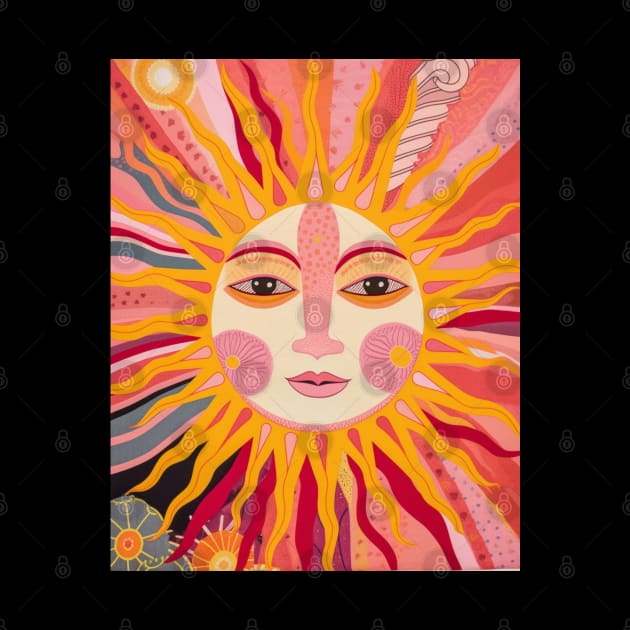 Boho Sun Face by Trippycollage