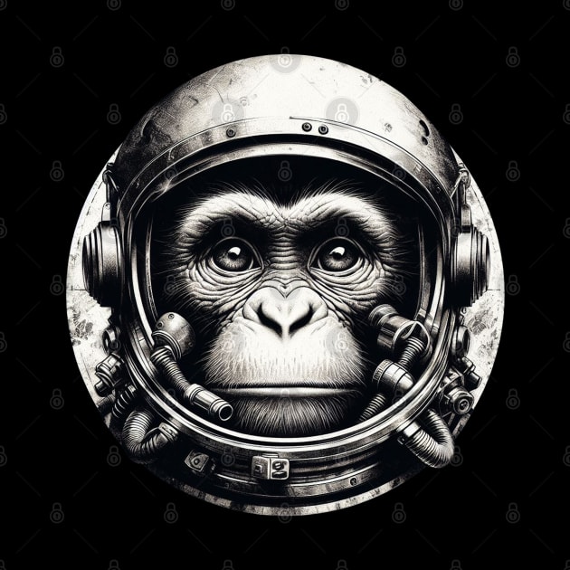 Astronaut Monkey wearing space helmet, meditate by CareTees