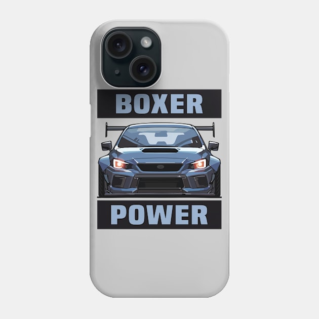 Subaru Impreza WRX STI Car Art - Boxer Engine Widebody Modified JDM Car Phone Case by JDM-Rey