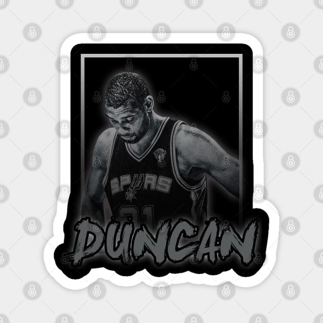 Tim Duncan\\Basketball Legend Vintage Style Magnet by Mysimplicity.art