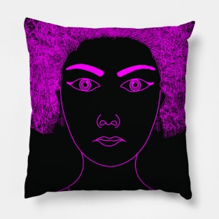 Black Girl Magic (Silhouette of a curly girl in pink) Pillow