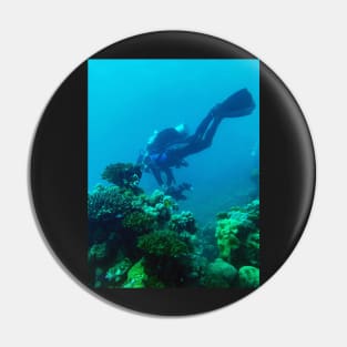 scuba diving in the coral reef Pin