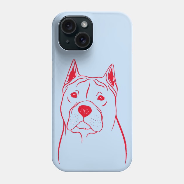 American Staffordshire Terrier (Blue and Red) Phone Case by illucalliart