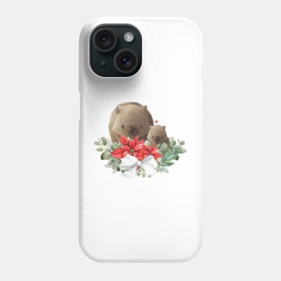 Cute Botanical Christmas Wombats Phone Case