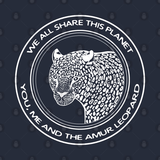 Amur Leopard - We All Share This Planet - dark colors by Green Paladin