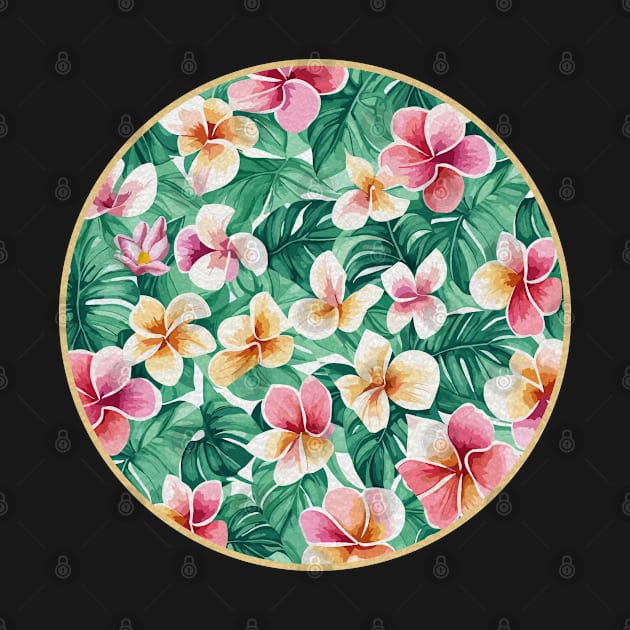 Retro Plumeria Aloha by Nina May Design Studio