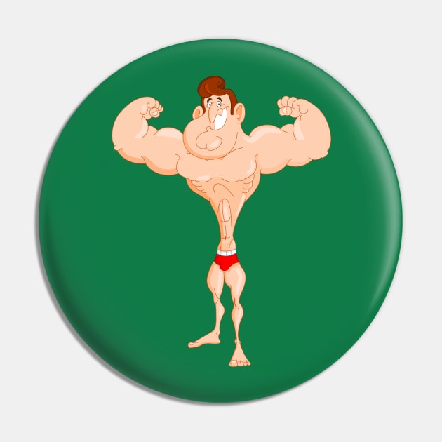 Muscle Man Pin by DigiToonsTreasures