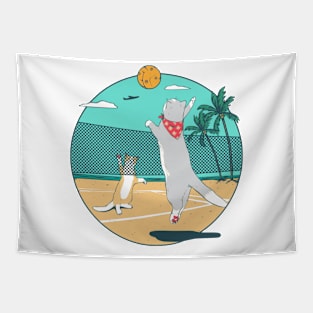 Volleyball Cats Tapestry