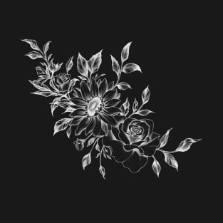 Sun Flower and Roses Tattoo Design T-Shirt