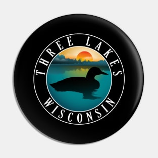 Three Lakes Wisconsin Loon Pin