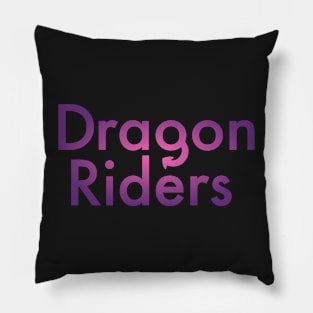 Purple Hot Pink Dragon Riders Text Design Pillow