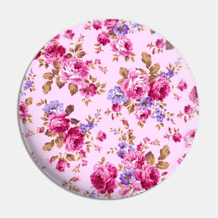 Pink Flowers Pattern Pin