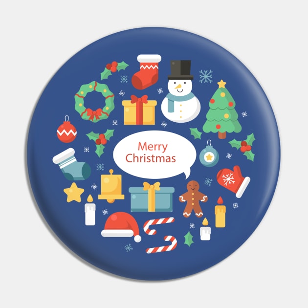Merry Christmas Pin by Mako Design 