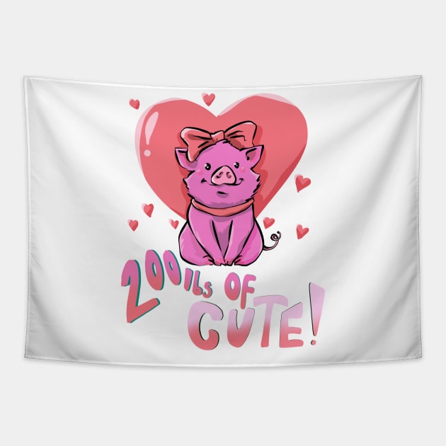 200lbs of Cute Pig Owners Pig Pet T-shirt Tapestry by PhantomDesign