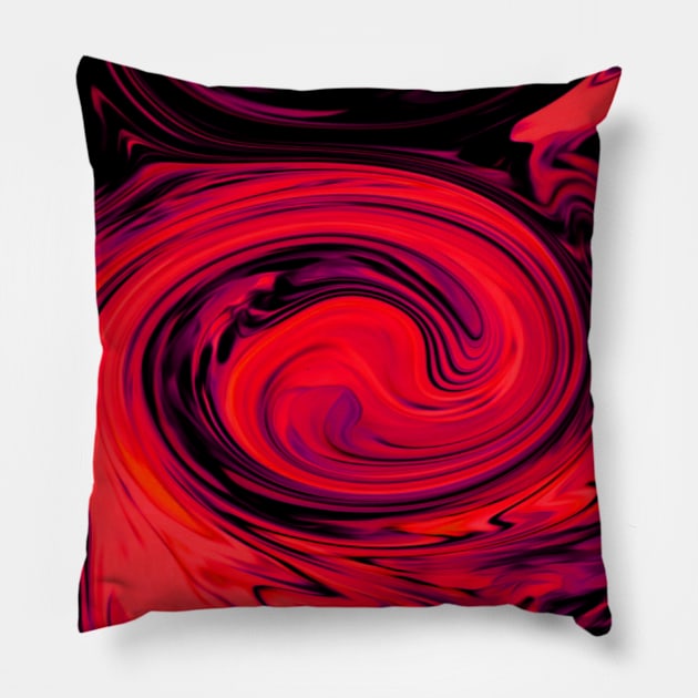 Red Swirls Pillow by Basicallyimbored