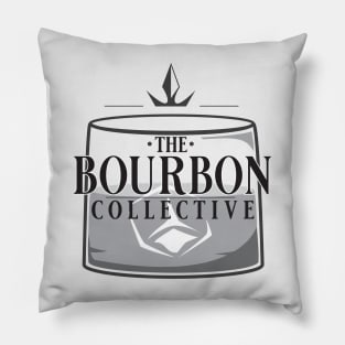 The Bourbon Collective Rocks Glass Logo - Black Text Pillow