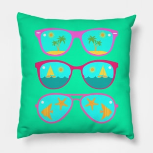 Summer Vacation Cool Beach Sunglasses Pillow