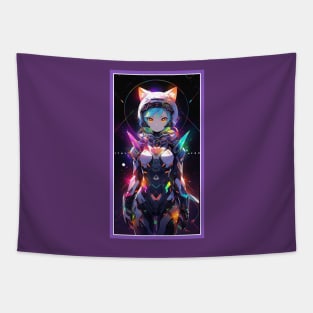 Anime Sci-Fi Cat Girl | Quality Anime Girl Artwork | Manga Girl Anime Art Tapestry